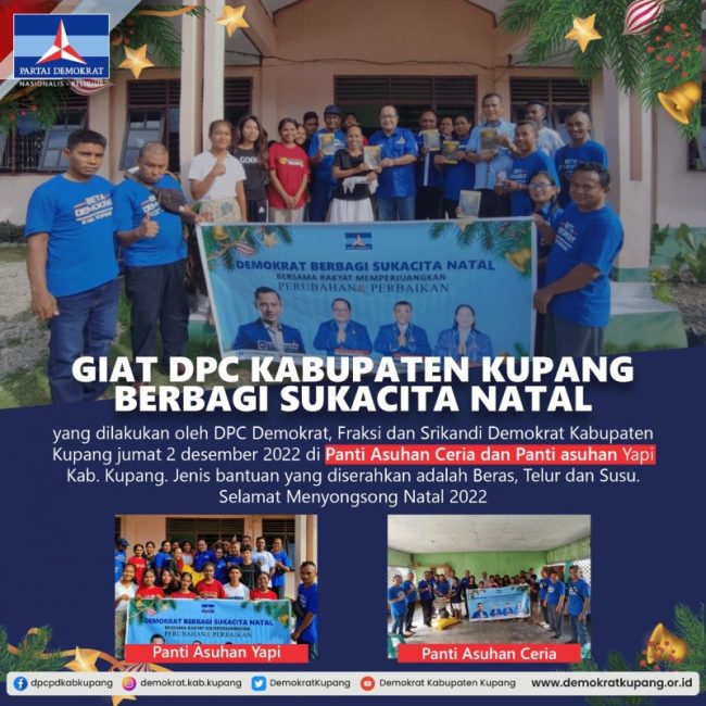 Di Panti Asuhan YAPI dan Ceria, Demokrat Kabupaten Kupang Berbagi Kasih 2 WhatsApp Image 2022 12 04 at 19.03.58 Copy