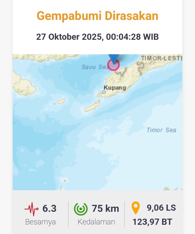 Gempa 6,3 Guncang NTT! Pusat di Laut 82 Km Barat Laut TTU, Warga Panik Keluar Rumah 1 gempa-63-guncang-ntt-pusat-di-laut-82-km-barat-laut-ttu-warga-panik-keluar-rumah
