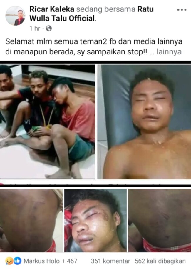 unggahan-facebook-ricar-kaleka-viral-tiga-pemuda-asal-sumba-diduga-dianiaya-oknum-tni-di-bima