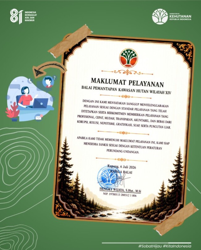 balai-pemantapan-kawasan-hutan-wilayah-xiv-tegaskan-komitmen-pelayanan-bersih-transparan-dan-bebas-pungli